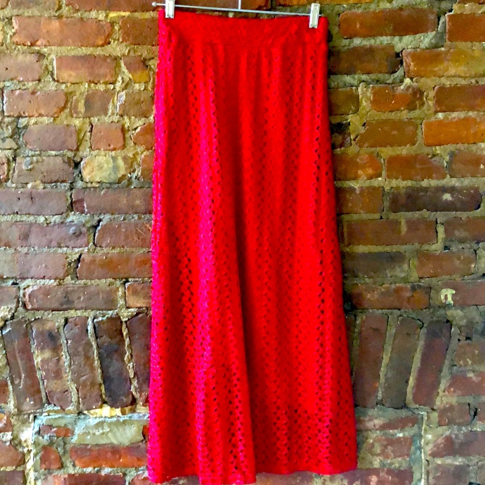 Red lacy skirt
